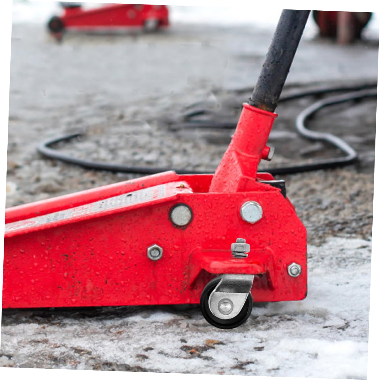 SOLUSTRE 2 Ton Floor Jack Caster Wheel Set 4 Pieces Universal Fit for Horizontal Jacks Sturdy Sturdy Constructi