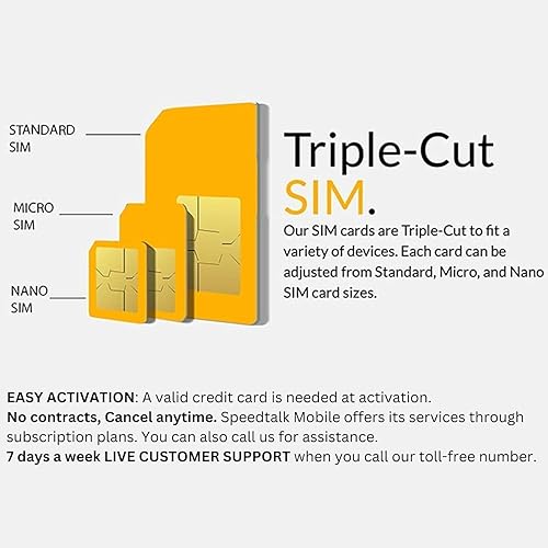 Miniatura 7 de SpeedTalk Mobile $7.50 Pet GPS Tracker Tarjeta SIM | 3 en 1 Simcard Estándar, Micro, Nano - GSM 4G 5G LTE para dispositivos de seguimiento y