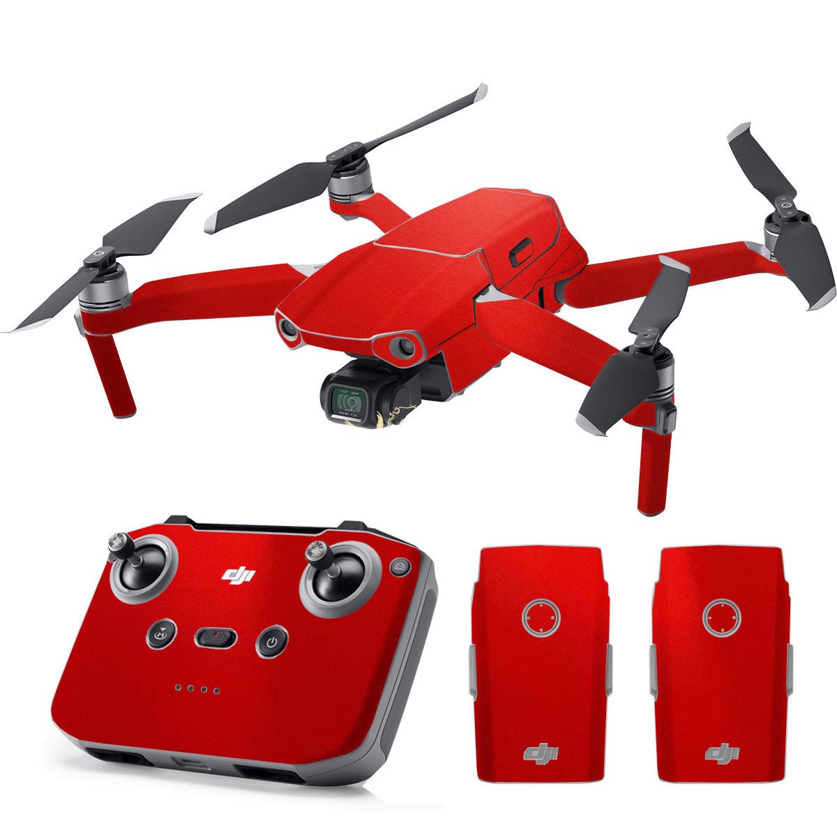 SopiGuard Skin for DJI Mavic Air 2 Precision Vinyl Sticker Full Drone Set + Controller + 3 Battery Skins (Gloss Dragon Fire Red)