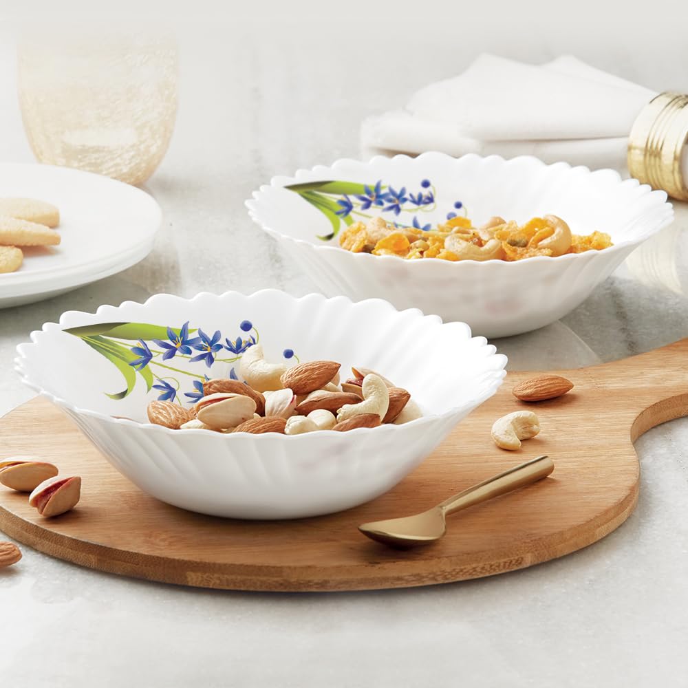 Larah by Borosil 8pc Lavender Opalware Snack Set | 6pc Mug (180 ml Each) & 2pc Bowl    (500ml Each) Combo | Microwave & Dishwasher Safe, Bone-Ash Free | Crockery Set Ideal for Daily Use & Gifting - Image 2 thumbnail