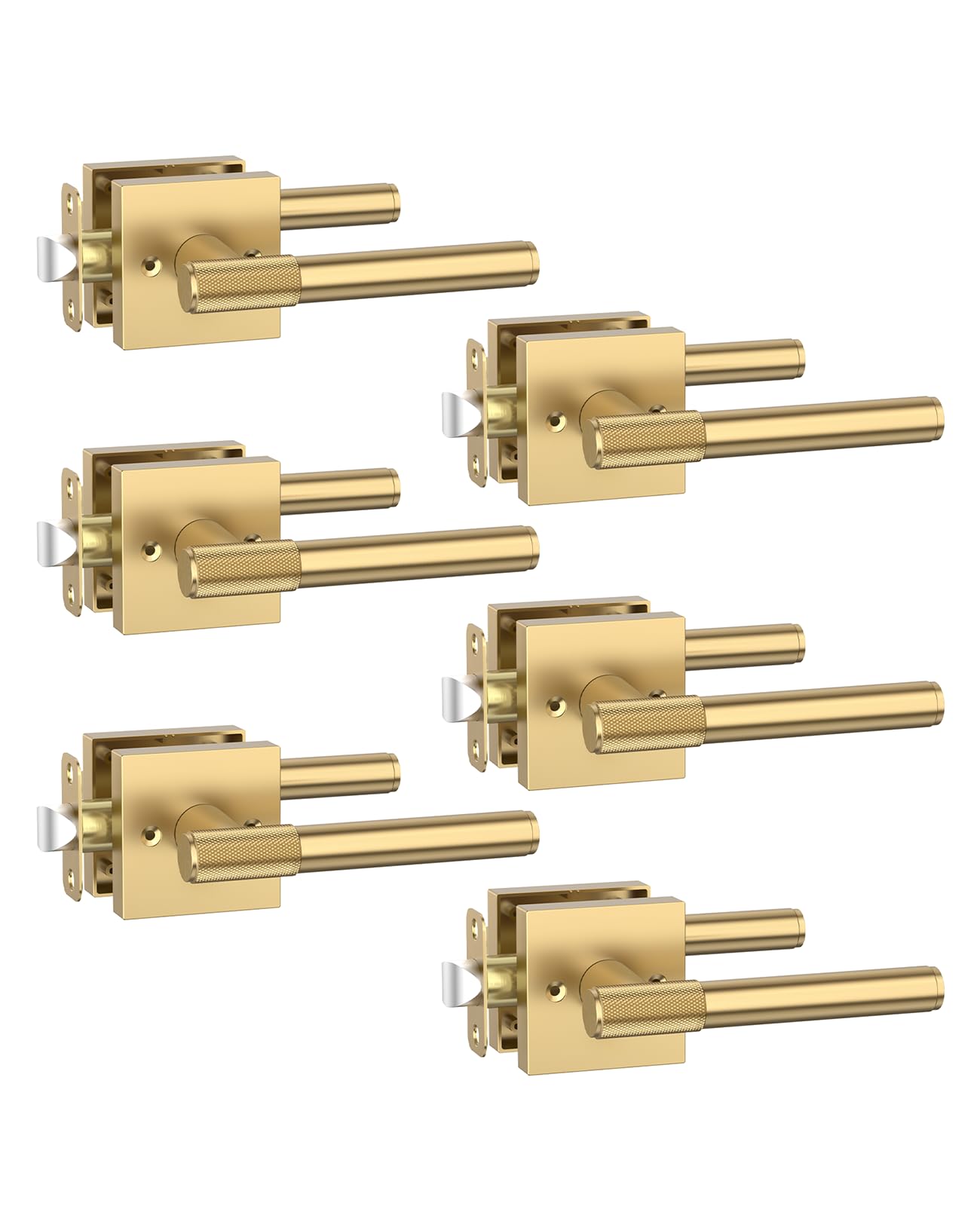 Photo 1 of Asidrama 6 Pack Champagne Bronze Passage Door Levers