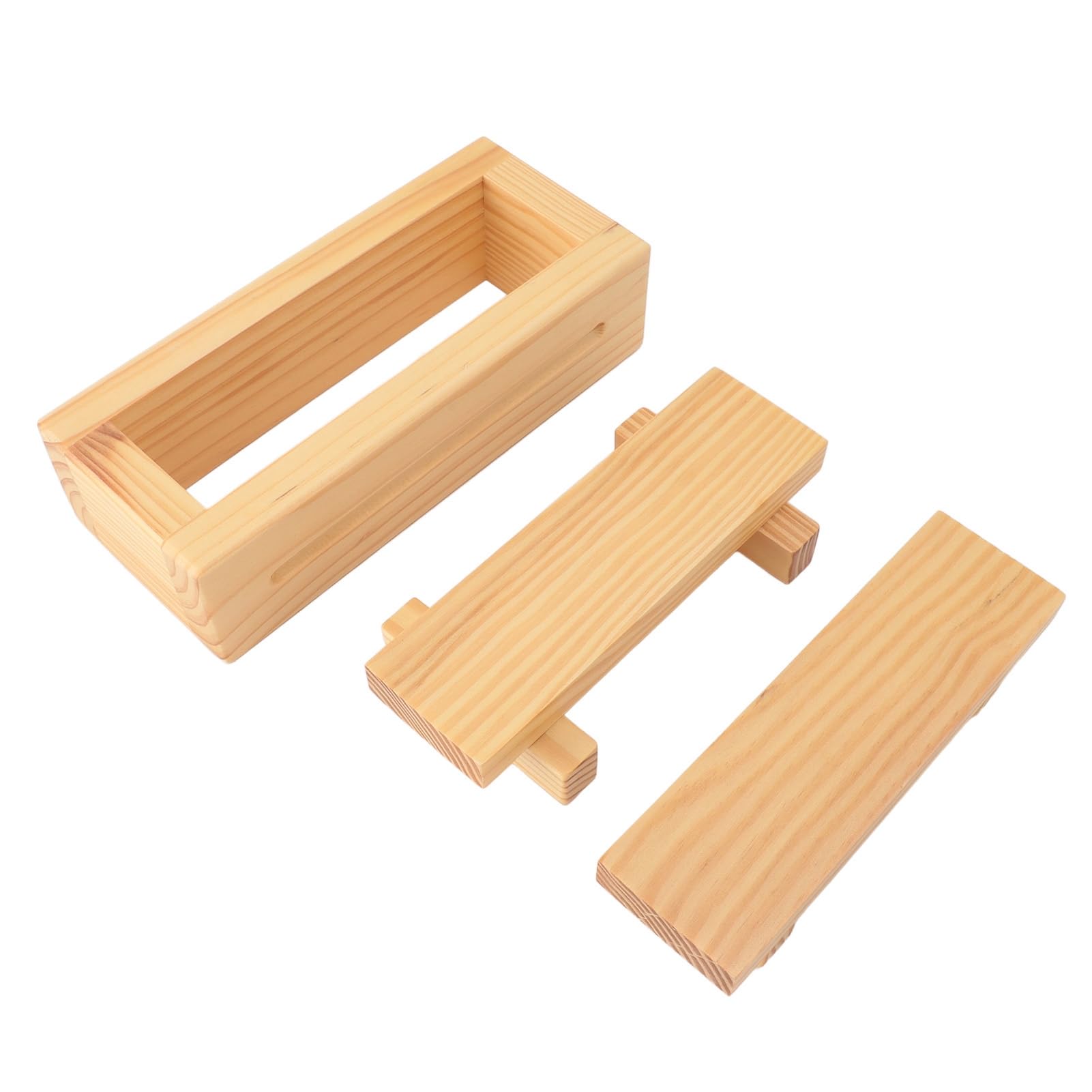 Alomejor Molde de Prensa de Sushi de Madera, Máquina Eficiente para Hacer Rollos de Arroz para la Cocina del Hogar, Material Ecológico Natural de 8,9x3,1x3,7 Pulgadas