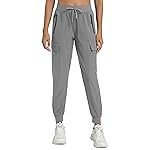 Rrosseyz Womens Cargo Pants with Pockets-Lightweight Quick Dry Water Resistant Hiking Pants for Travel Casual Athletic and Outdoor(Light Grey,XXXL)