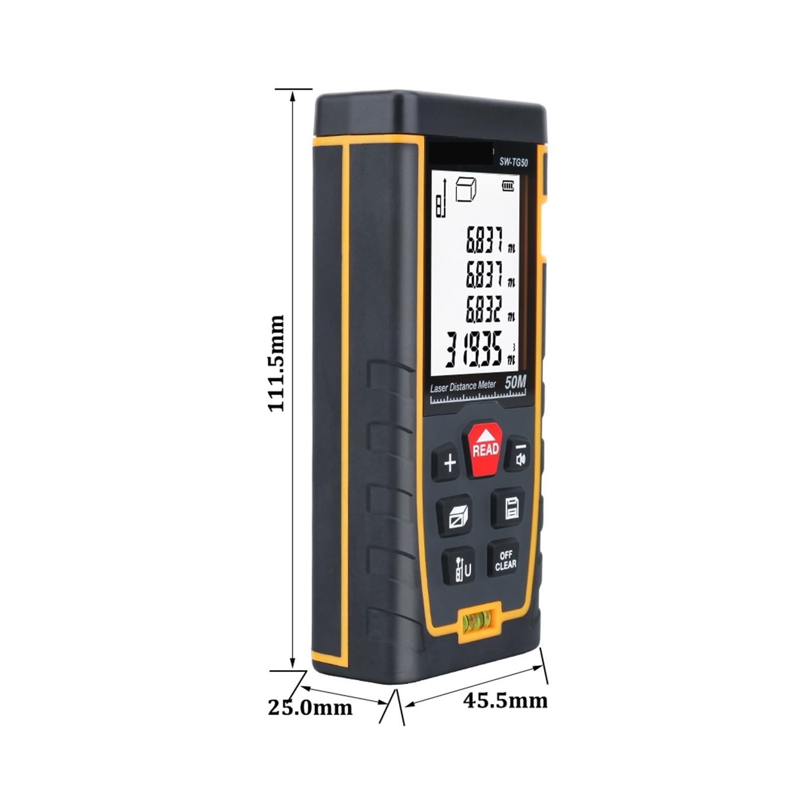 Medidor de Distancia láser 40M 60M 80M 100M telémetro láser Cinta telémetro Construir Dispositivo de Medida Regla Herramienta de Prueba Alta precisión(H-D510A 50M)