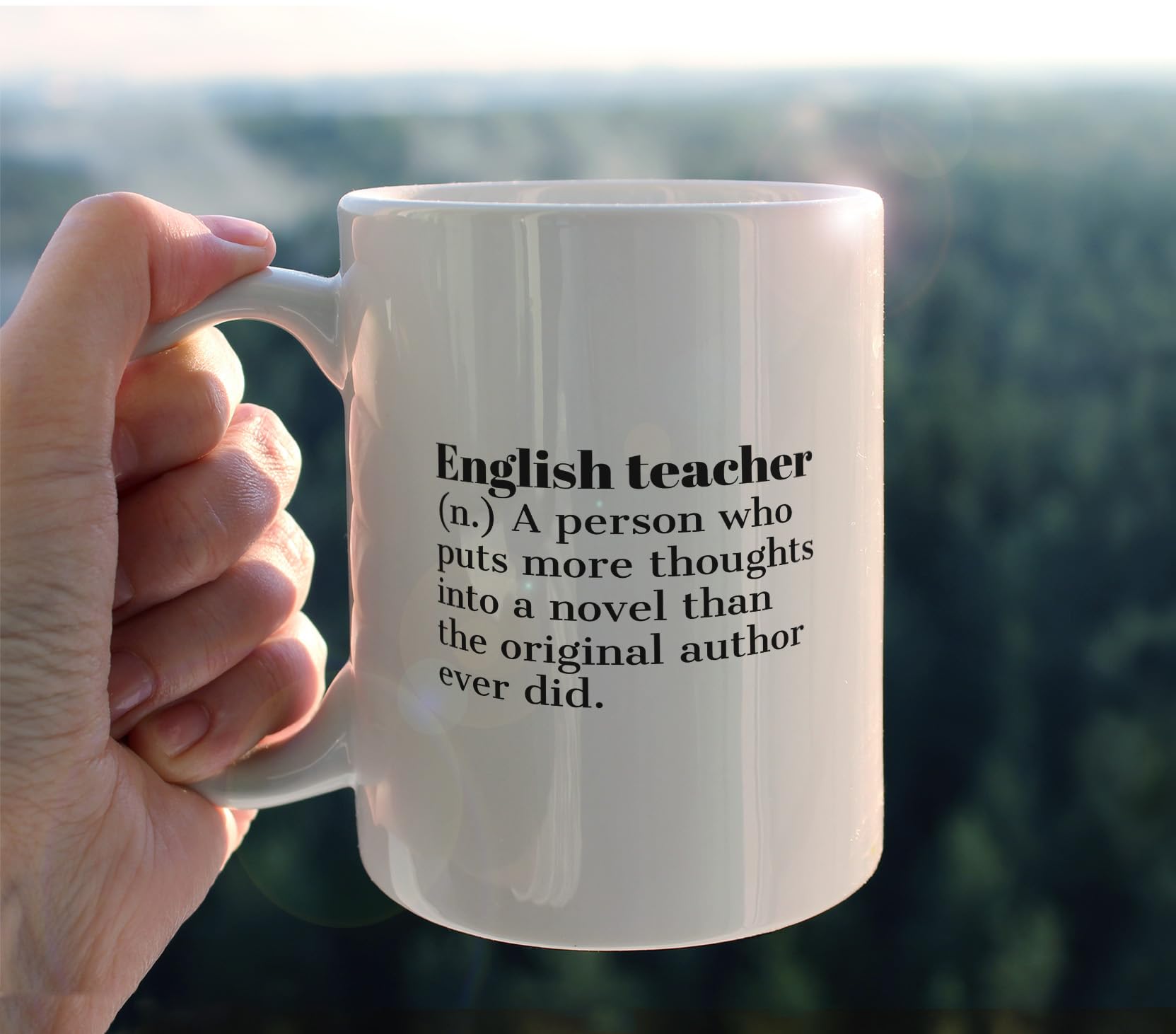 Minimalist Ceramic Mug-11oz Coffee Milk Tea Mug Cup with Handle, English Teacher Appreciation Gift, End of Year Gift for English Teacher