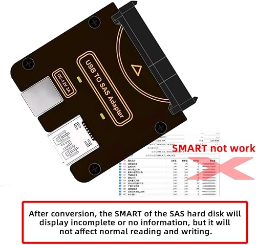 Vista 6 de CY SFF-8482 SAS 29Pin a USB3.0 Adaptador de disco duro de 5 Gbps con chipset y puerto de alimentación (necesita fuente de alimentación de 12 V/3A)