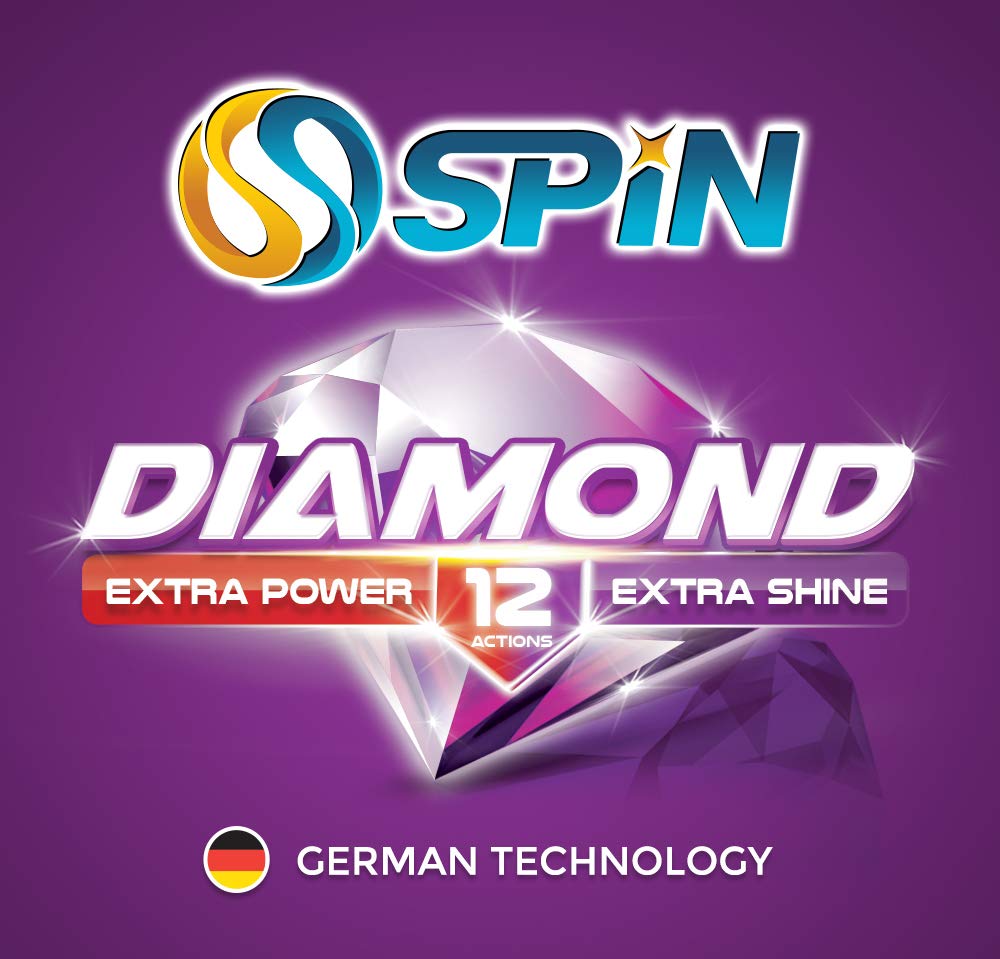 SPIN DIAMOND Dishwasher Detergent Tablets, 42 TABS, Extra Power/Extra