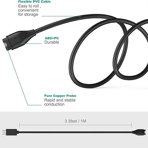 Miniatura 2 de JIUHCORY Paquete de 2 cargadores de reloj USB C, cargador Garmin Fenix 6 6S 6X Pro, cable de carga de sincronización de transferencia de datos de