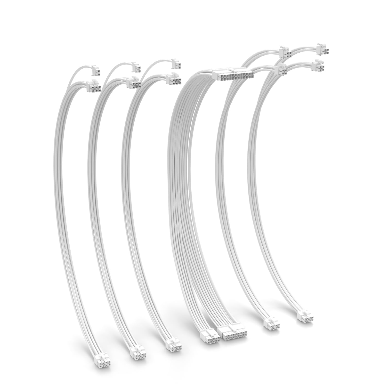 Sirlyr Corsair PSU Cables,Custom Corsair Power Supply Cable Kit Include 8 Pin Pcie Cable x 3/8 Pin(4+4) EPS x 2 / 24Pin Motherboard - for Corsair Modular PSU 60CM/23.6In Full White