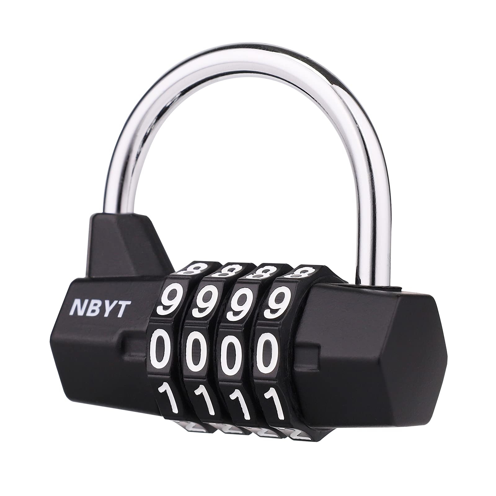 Gym Locker Lock,4 Digit Combination Lock,Safety Password Padlock for School Gym Locker,Sports Locker,Fence,Toolbox,Case,Hasp Storage Black