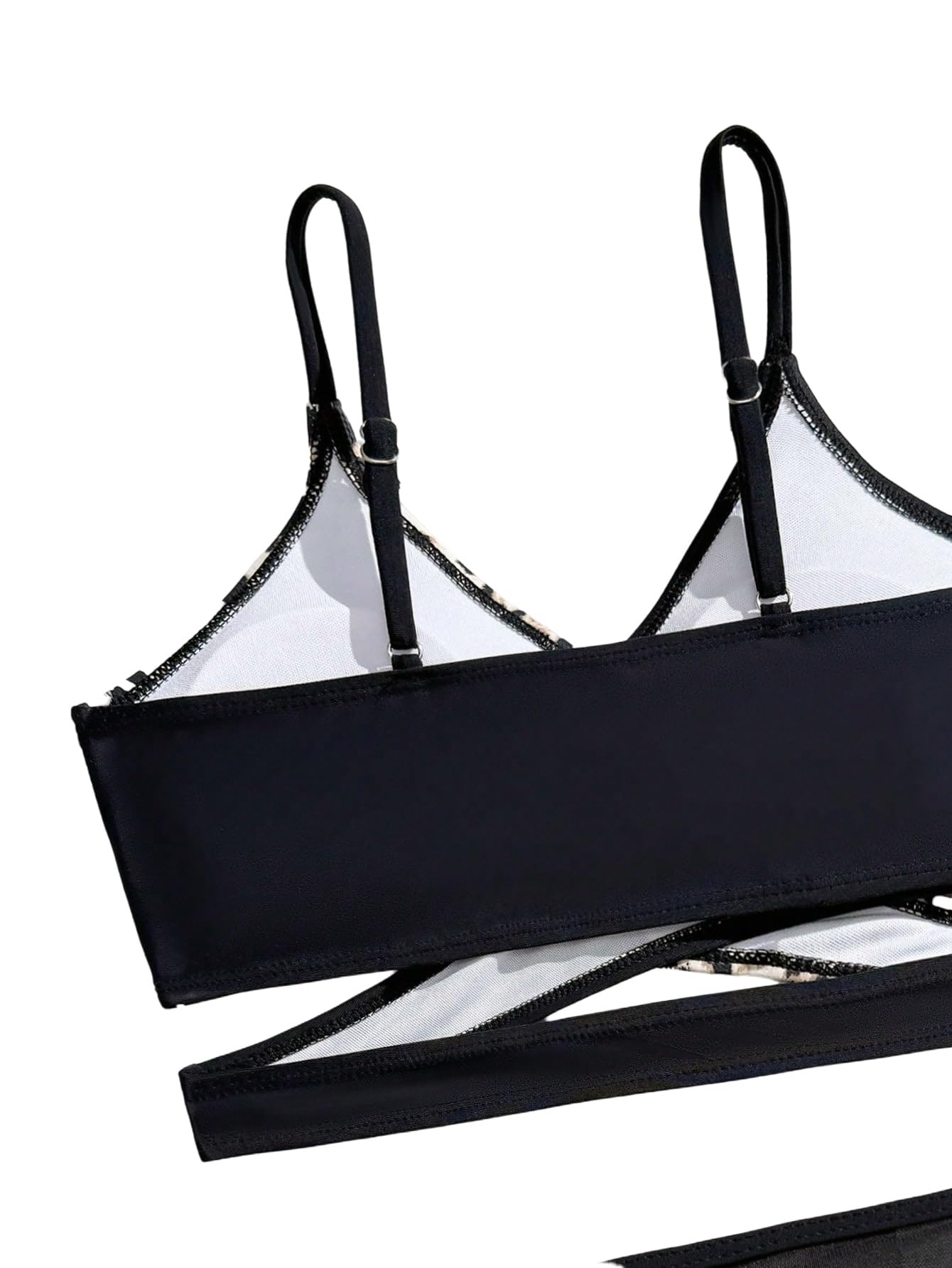 SweatyRocks Zestaw bikini dla dziewcząt, 3 sztuki, strój kąpielowy, górna część bikini i spodnie do bikini, okrycie spaghetti, strój kąpielowy, strój plażowy