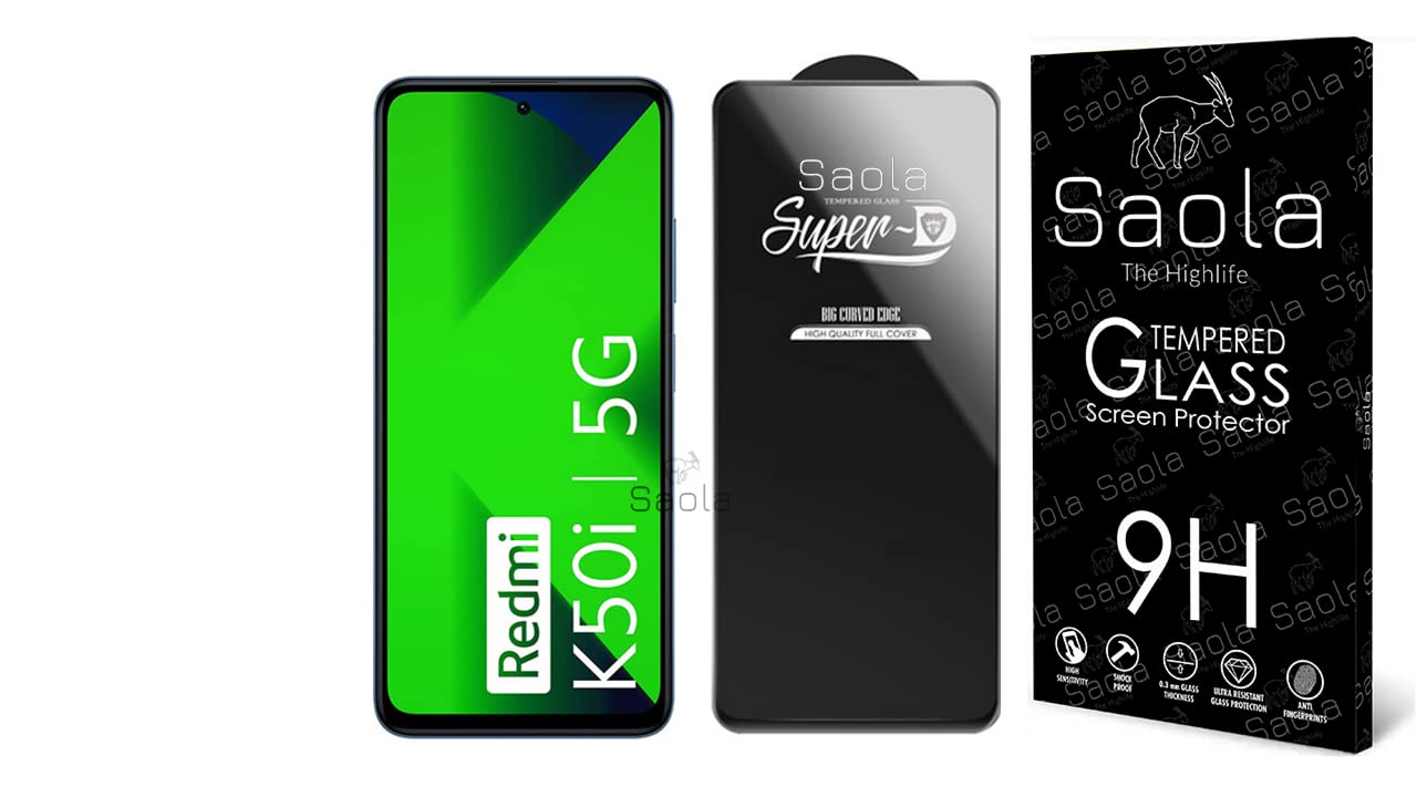 Saola HD+ Oleophobic Tempered Glass Screen Protector For Redmi K50i 5G (PACK OF 1) with Free Installation Kit. Full screen Coverage - 6.6 inch (B0BR8PC5Q5) Amazon Price History, Amazon Price Tracker
