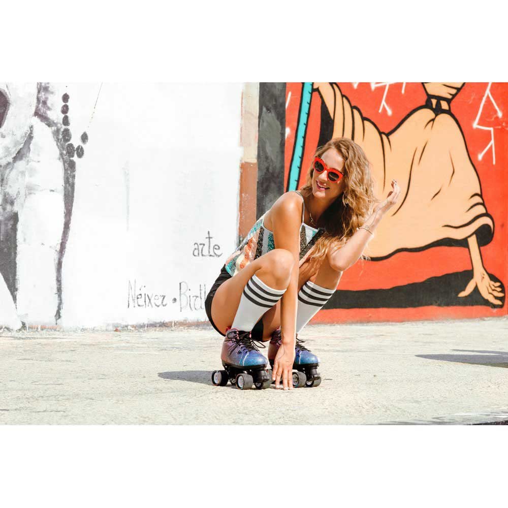 Chaya Rollschuhe Airbrush - Roller Skates für Damen und Herren im Retro-Look für Roller-Disco - Roll-Schuhe in Blau