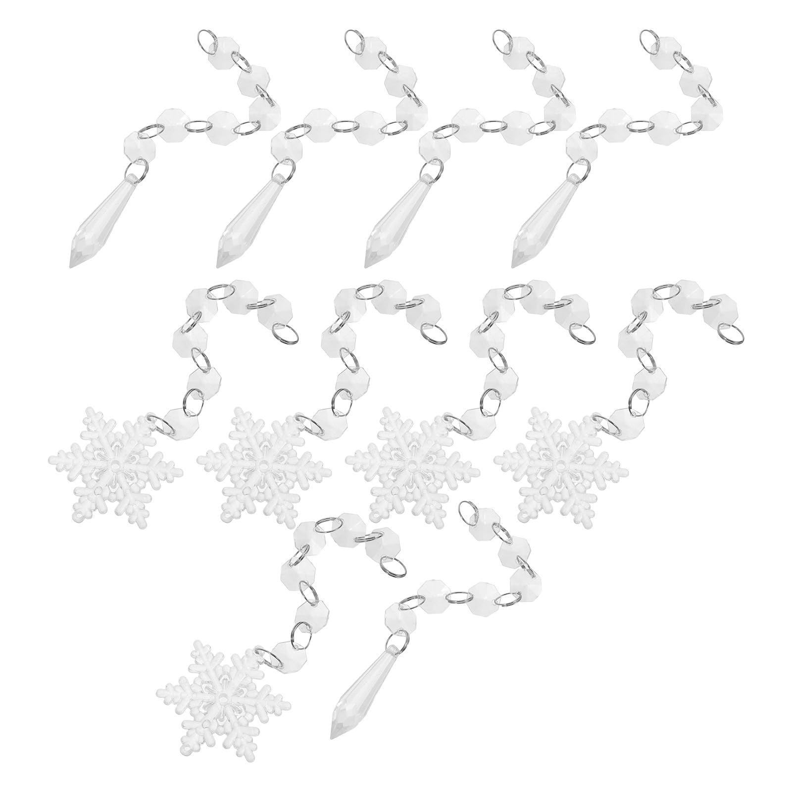 SHINEOFI 60 Stück Acryl Schneeflocken Hängeornamente für Winterfest und | Eiszapfenform, Transparentes Acryl, Leicht und Wiederverwendbar, Robust