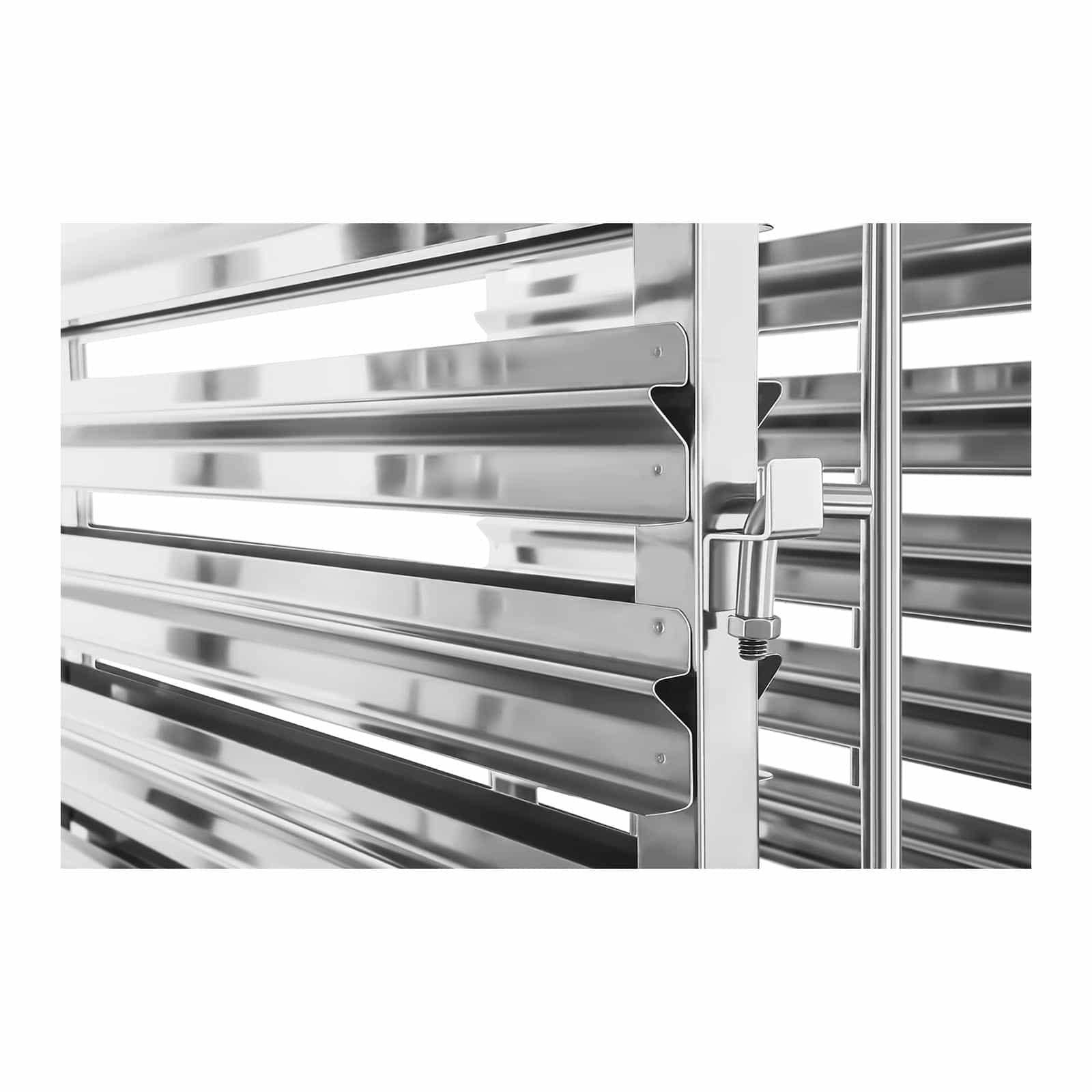Royal Catering RCTW-16GN.1 Carrello Portavassoi Carrello Cucina Professionale (150 kg, Capacità 16 Contenitori GN 1/1, Sicure Verticali per Contenitore) Acciaio Inox