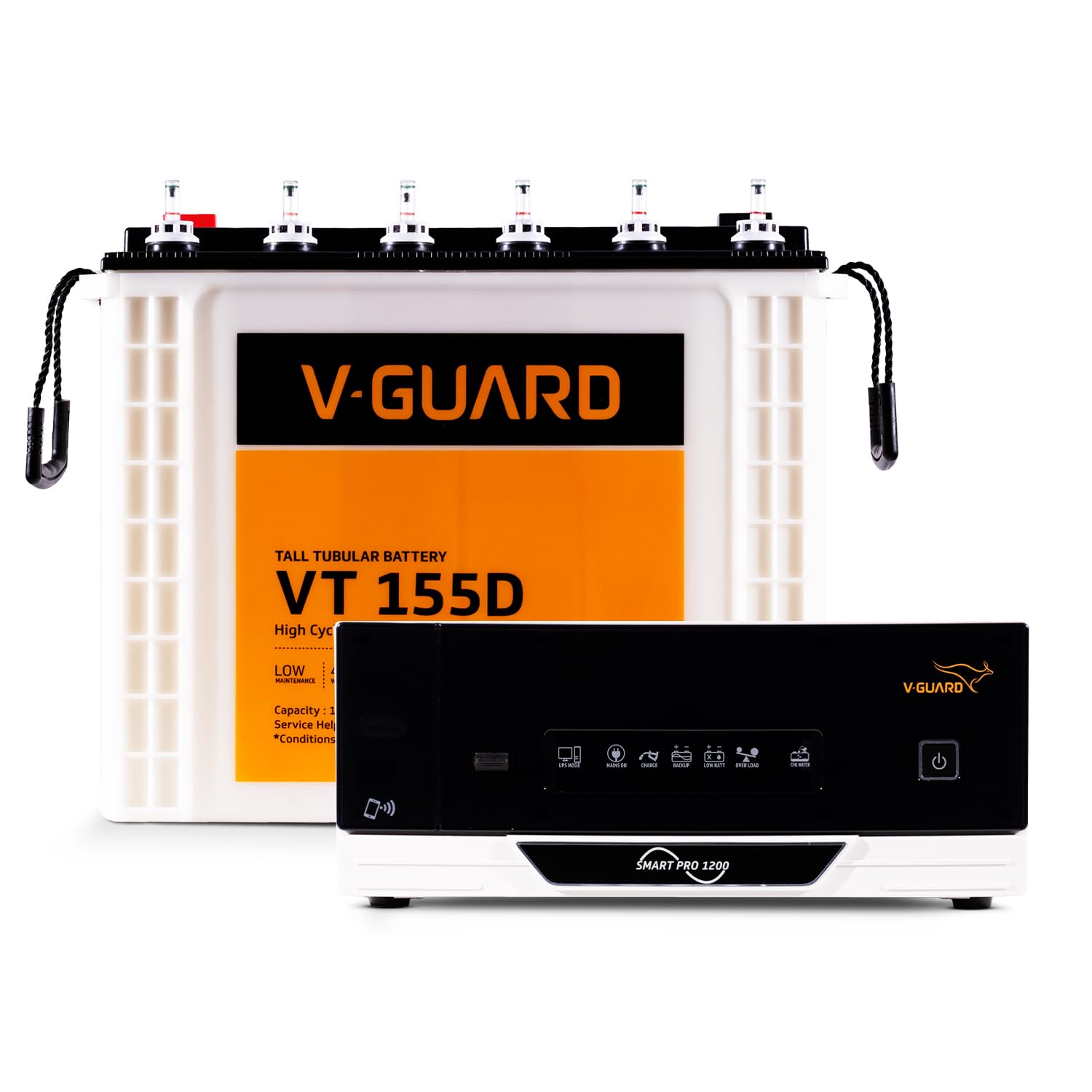 V-Guard Smart Inverter & Battery Combo (1200 Digital Sine Inverter With Tall Tubular 150Ah Battery) For Home, Office & Shops