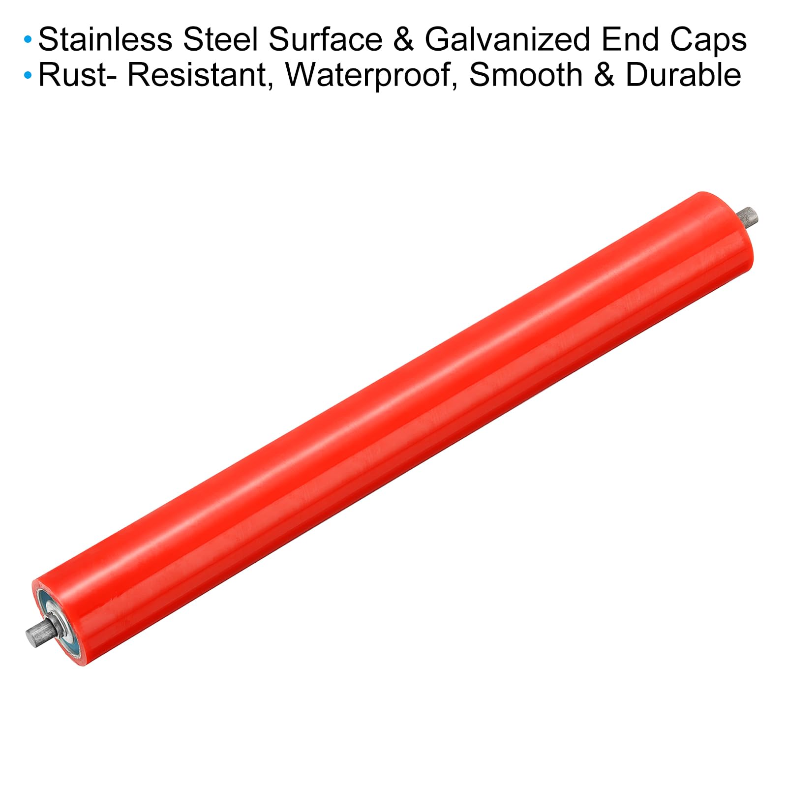 PATIKIL Poliuretano Rivestito Trasportatore Rullo 4" Diametro 20" Lunghezza 2pz Inox Acciaio Trasmissione Sostituzione Parte Zincato Fine Rosso