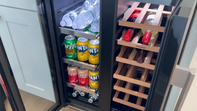 Image of Ca'Lefort 24 Inch Wine & Beverage Center, Dual Zone Wine Cooler Refrigerator, Adjustable Shelves & 3 Color LED, Under Counter Built-in or Freestanding for Home Bar Kitchen (60 Can & 20 Bottle)