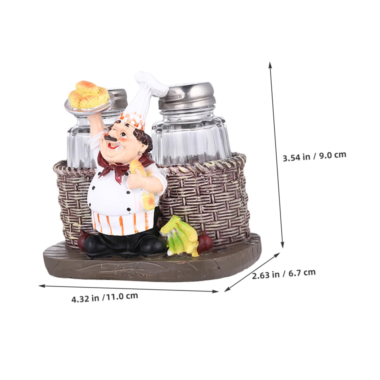 Cabilock 4juegos Vinagreras De Chef Recipientes Para Especias De Resina Frascos Para Condimentos Decorativos Para Cocina y Mesa Incluye Salero y Pimentero