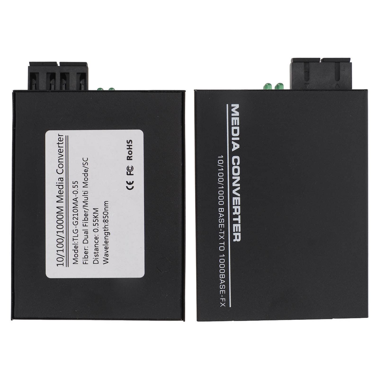 Bewinner Convertitore Multimediale in Fibra Ethernet Multimodale Gigabit, SFP a RJ45, da Fibra a Ethernet, 10 100 1000Base TX (Spina UE)