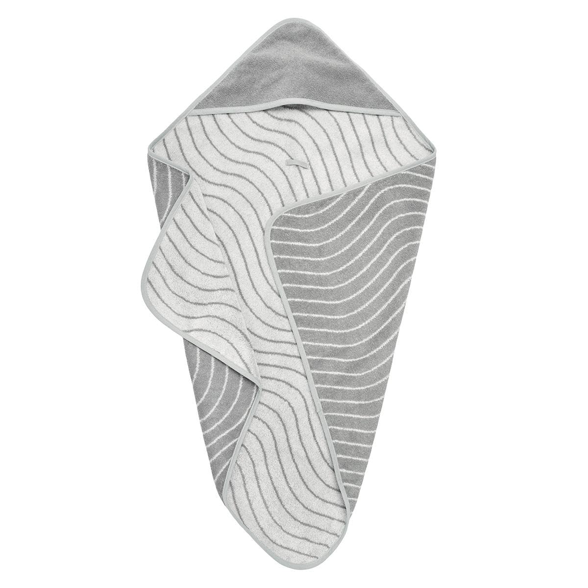 Leander Hoodie Serviette de bain à capuche en coton éponge – Gris forêt – Gris