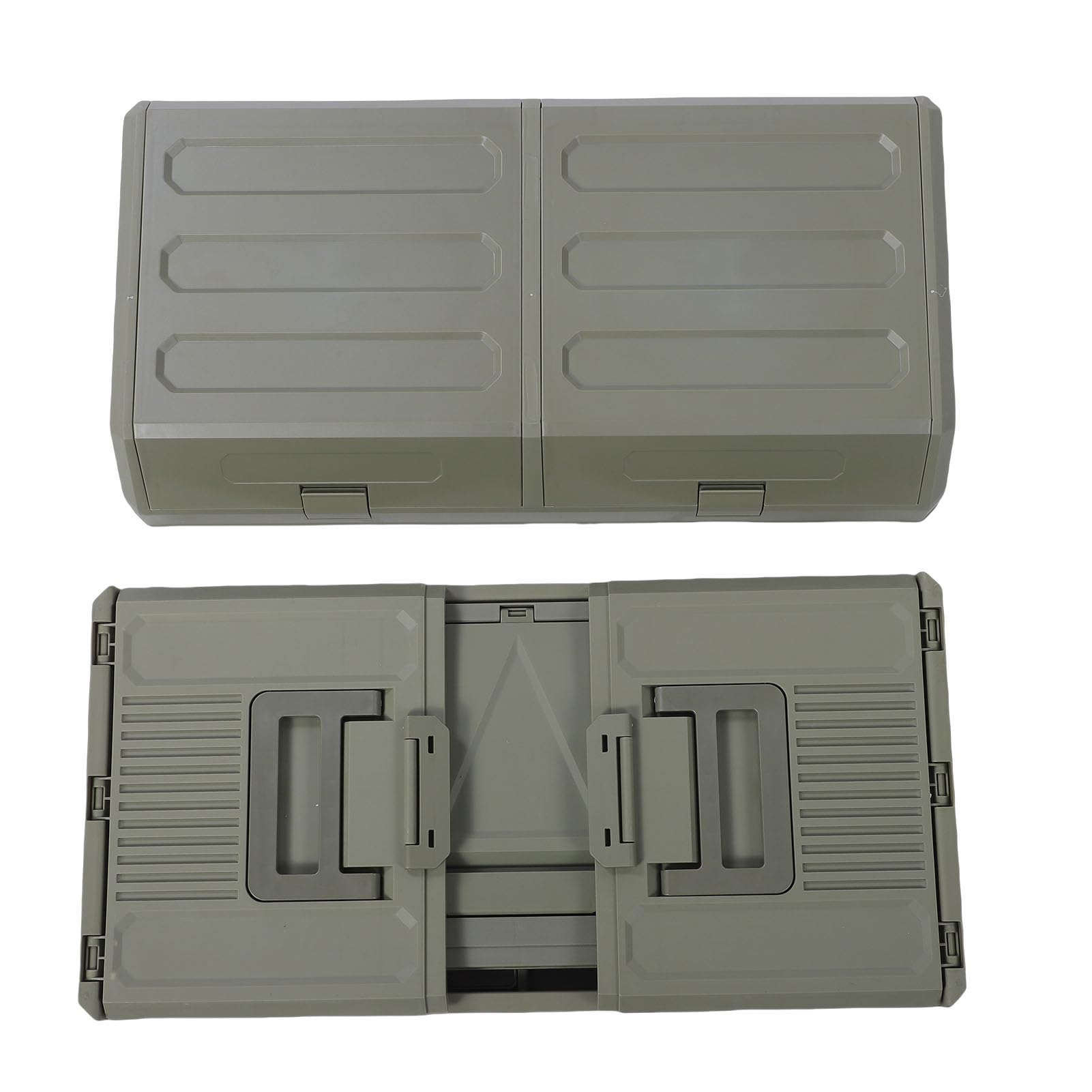 Caja de Almacenamiento Al Aire Libre, Contenedor de Almacenamiento Plegable de 2 Niveles con Tapa, Contenedor de Gran Capacidad Apilable a Prueba de Polvo Impermeable para Engranajes de (DE
