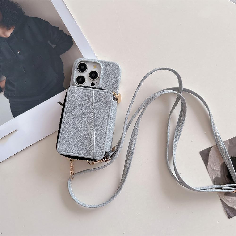 Étui de luxe avec porte-cartes pour iPhone 13 et 15 Pro Max à fermeture éclair intégrée - 8