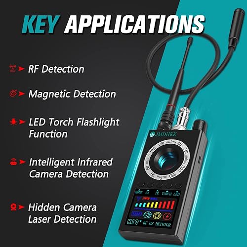 Miniatura 2 de JMDHKK Detectores de cámara oculta, detectores de insectos, detector antiespía, escáner de rf portátil, buscador de cámara para dispositivo de
