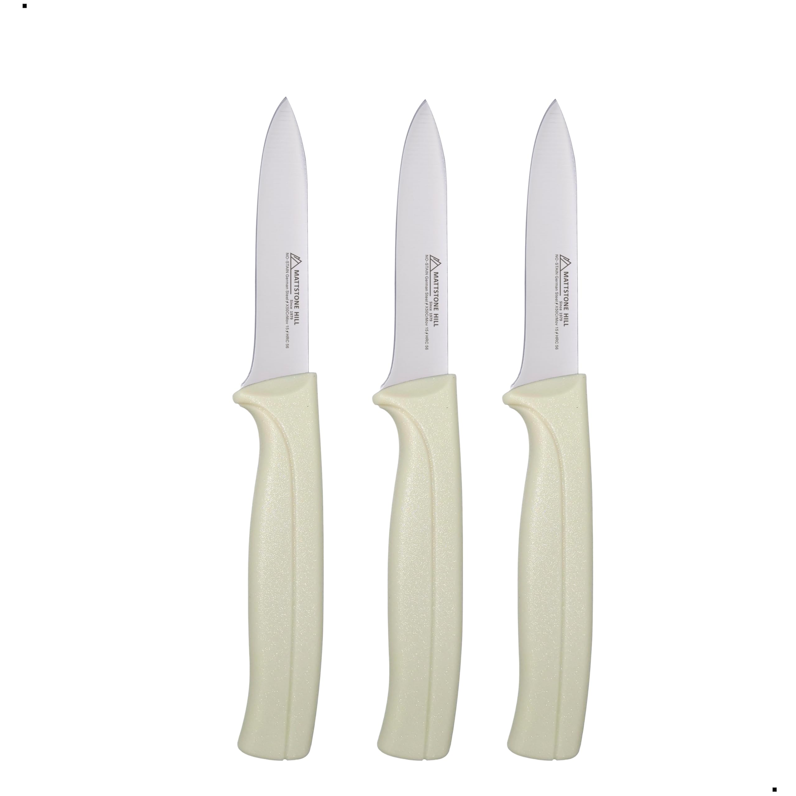 Paring Knife Set, MATTSTONE HILL Kitchen Knife Set - kitchen Prep knives, Fruit & Vegetable Knife Set, Premium German Steel, White Handle