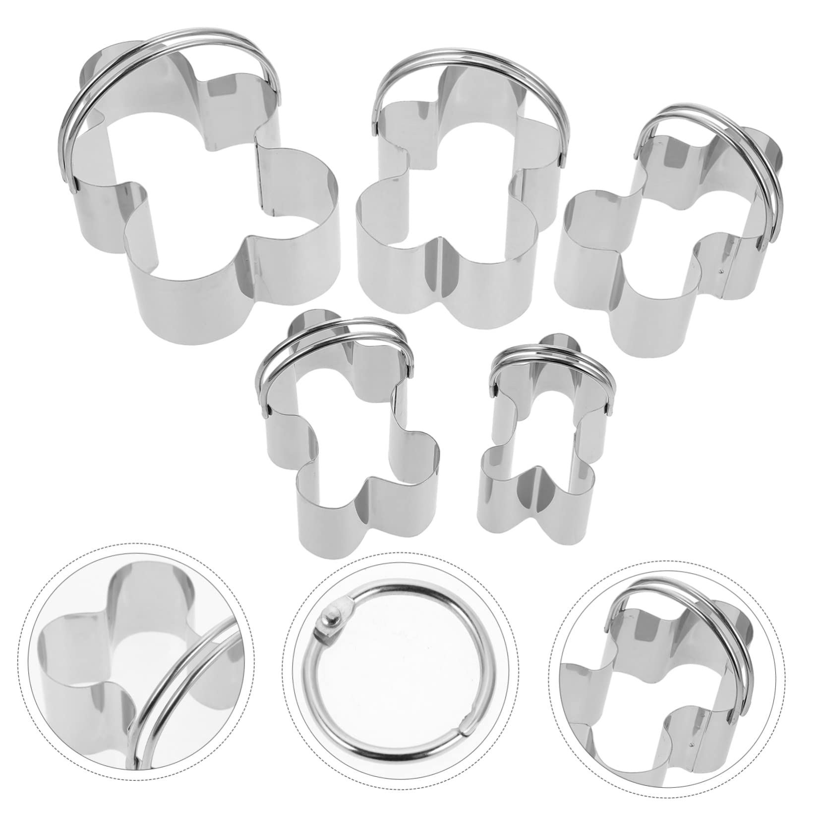 PRETYZOOM 25 Stk 5-teiliges Set Mousse-Ringe küchenmaschiene kochgeschirr Keksausstecher zum Backen Cartoon-Cookie Muffin Gebäck rostfreier Kuchenschneider Keksformer Rostfreier Stahl Silver