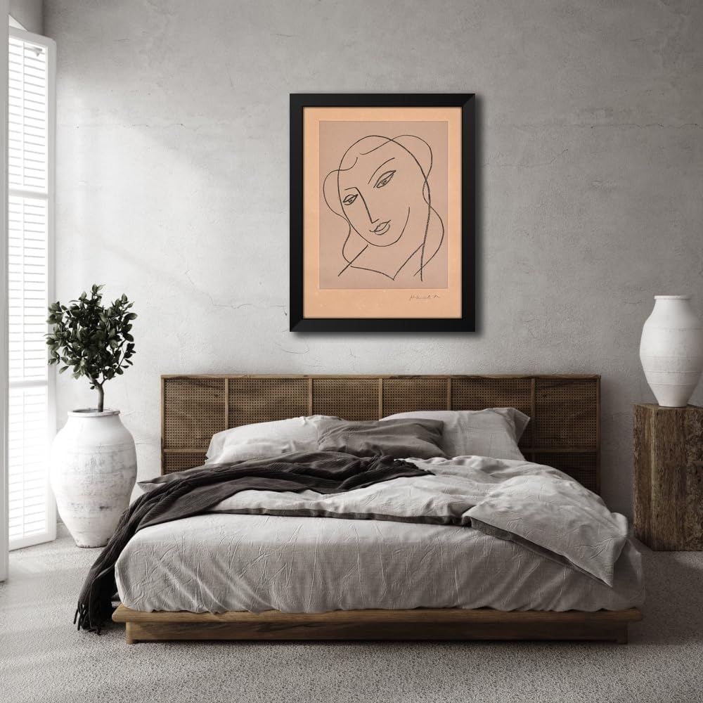 ArtDirect Étude pour la Vierge ‘Tête voilée’ (1950-1951) Custom Framed Art Print Giclee Print or Canvas Options with Various Sizes and Customization by Henri Matisse