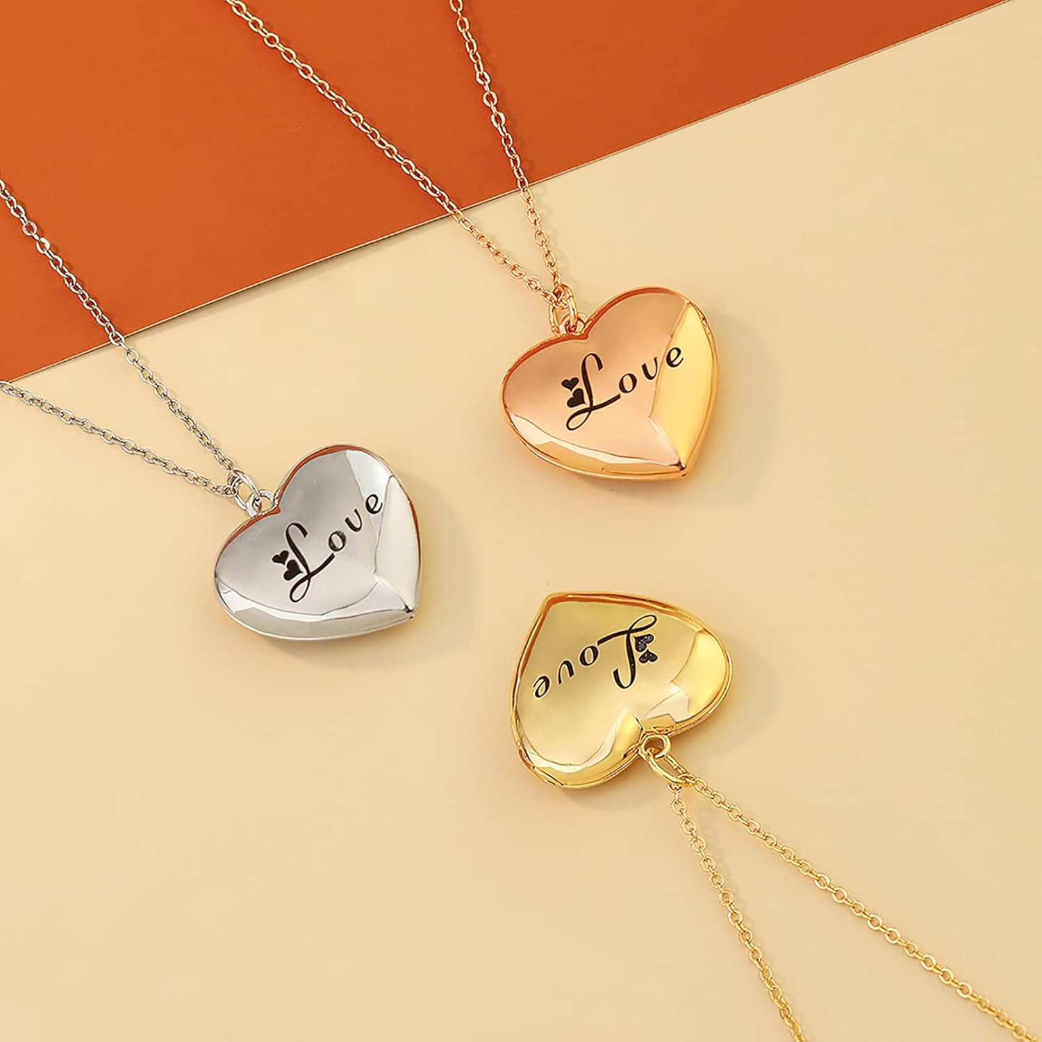 Love Heart Locket Necklace that Holds Picture Engraved Custom Photo Necklace Personalized Picture Lockets Necklaces Jewelry Birthday Memorial Gifts for Women Girls Mother Daughter