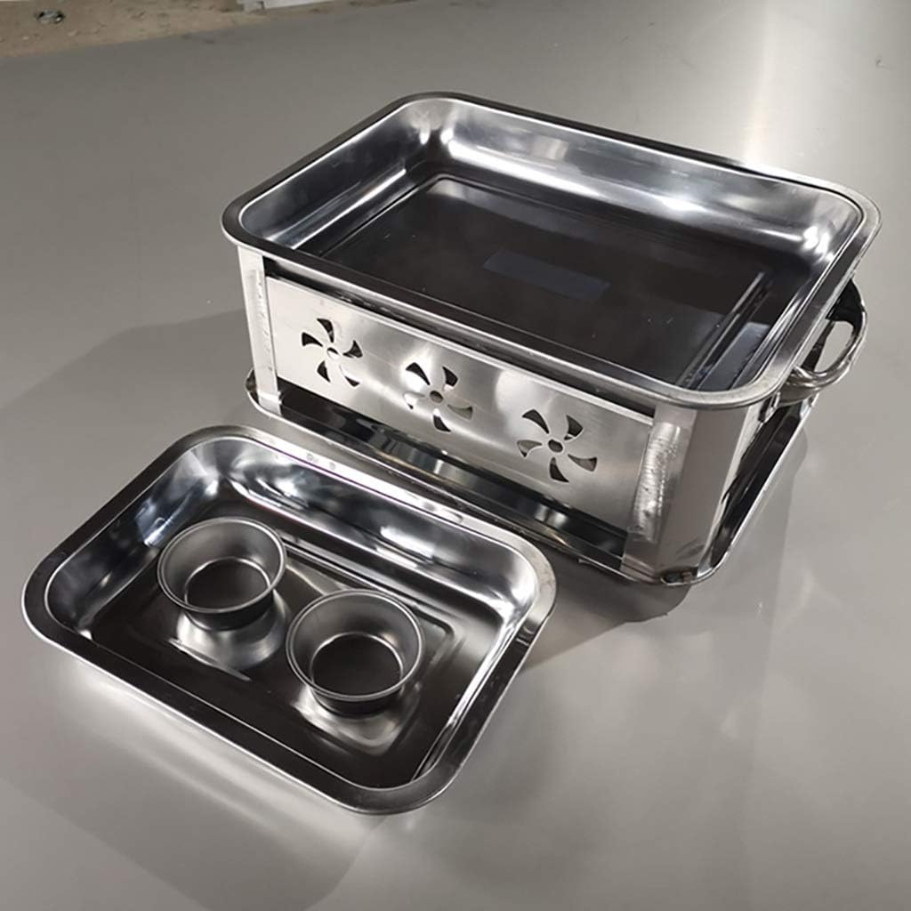 BBQ Barbeque Barbecue Grill,Heated Smokeless Alcohol Grilled Fish Stove, Seafood Pot,Aluminum Alloy,Indoor and Outdoor (Size : 36cm27cm)