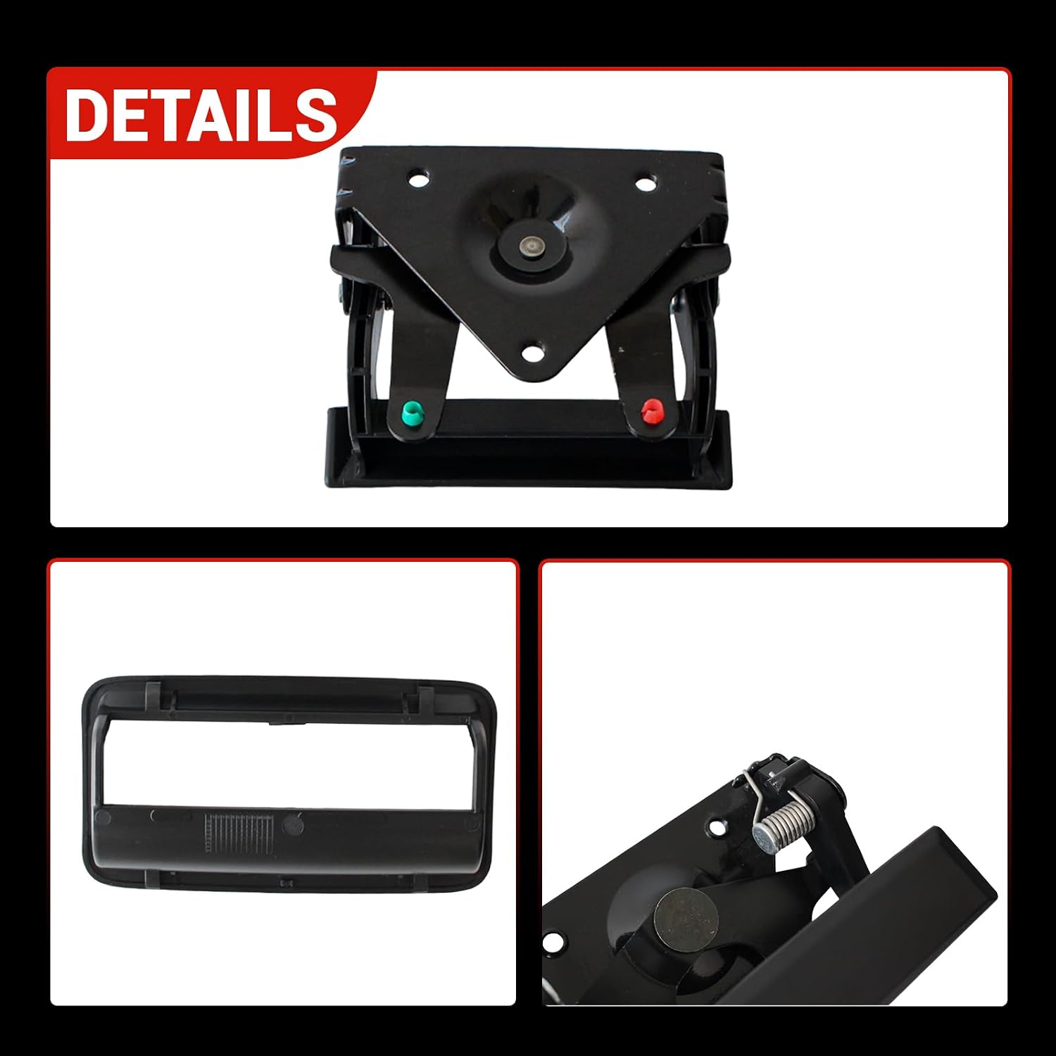 AUCERAMIC Tailgate Handle Latch with Bezel Black Compatible with 1988-2000 Chevrolet GMC C1500 C2500 C3500 K1500 K2500 K3500 Pickup Truck Replaces 15991785 15991786