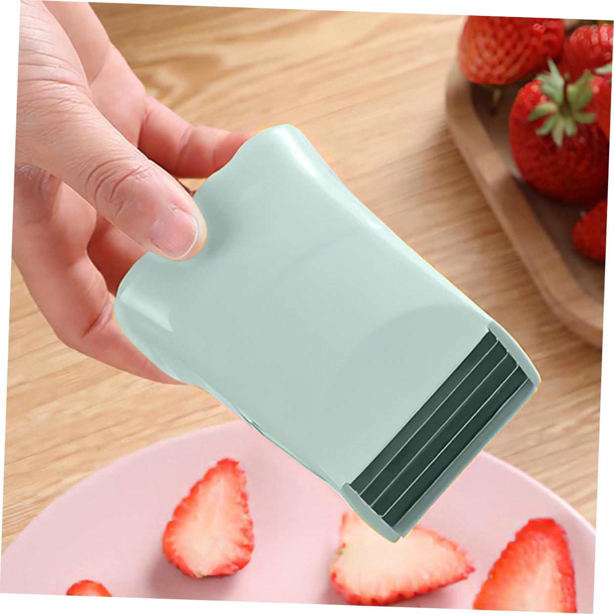 PRETYZOOM Professional Fruit Slicer Cup 2-piece Set Strawberry Slicer Egg Cutter Multi-functional Food for