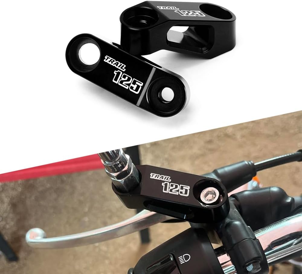Modeer Compatible with Trail 125 Any year Motorcycle Rearview Mirror Risers Extenders ct125 trail ct125 hunter cub trail 125 Accessories (black)
