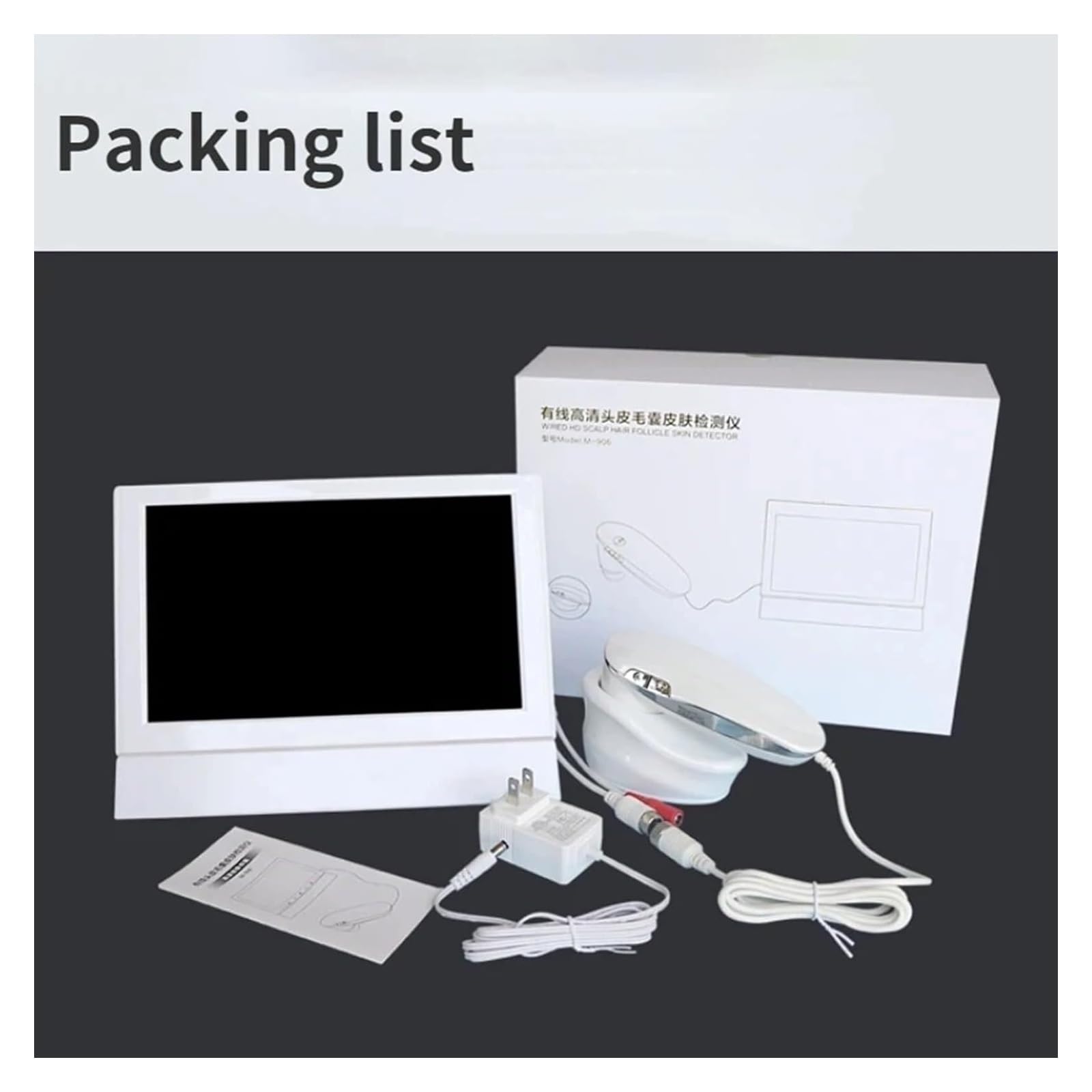 Haar- und Kopfhautanalysator, 11-Zoll-HD-Bildschirm, Kopfhautdetektor mit 1080P-Kamera, Haarfollikelöl-Feuchtigkeitsmikroskop-Tester, 1280 x 1080 Auflösung, Hautdiagnose-Tool mit 200X und 50X