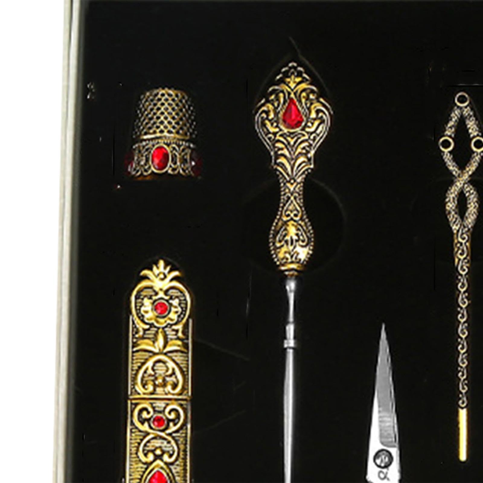 Stickset, Nähset, Nähzubehör für Damen, Stickset, Schneiderschere, Nähscheren Set für, Gold