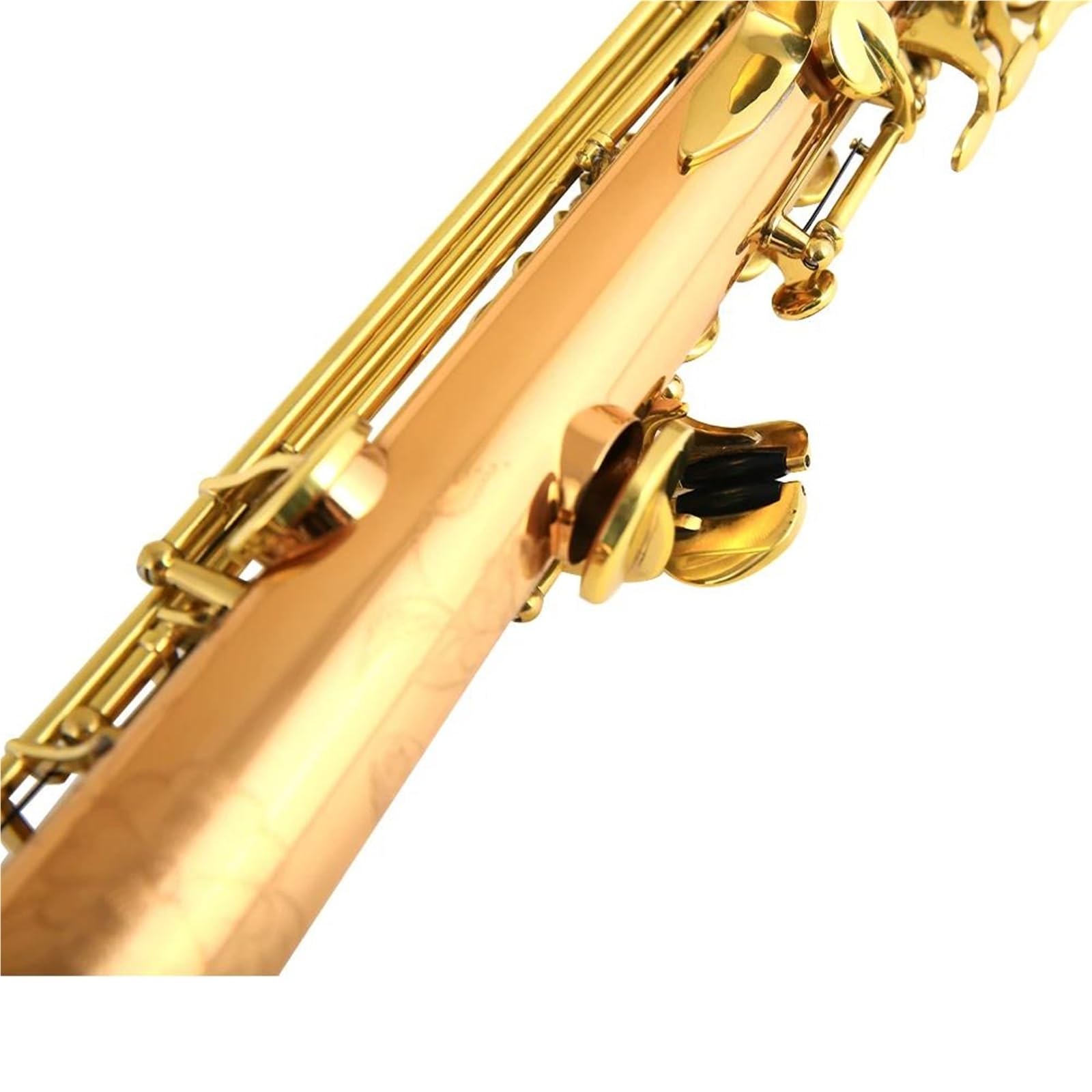 Saxofón Soprano De Tubo Recto En Si Bemol Cuerpo De Latón Rosa. Saxofón Para Principiantes