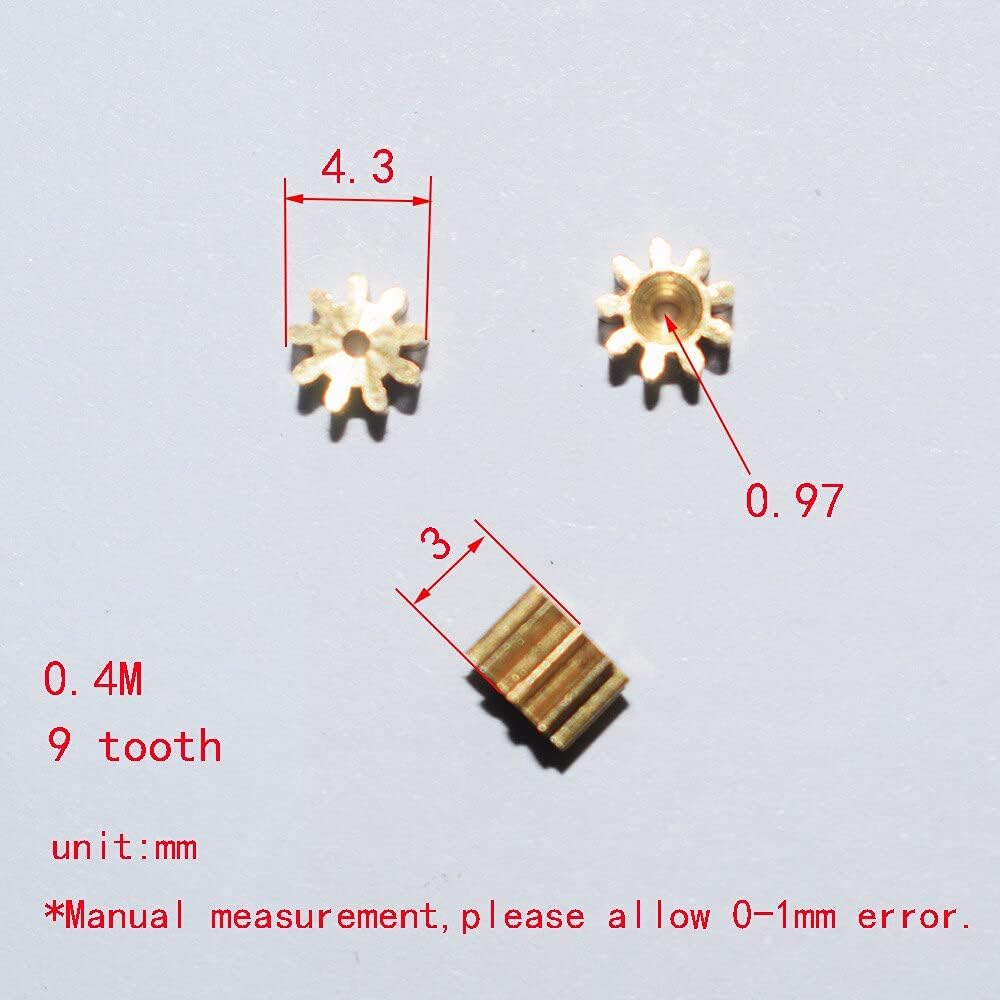 Replacement Part For 10/100pcs 9teeth 1mm Hole 0.4M Motor Copper Gear/diy Accessories/baby Production Accessories 0.4m91a - (Color: 10pcs)