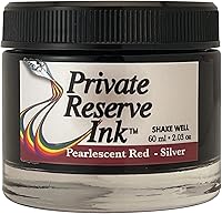 Vista 4 de Private Reserve Ink Pearlescent Black-Silver - Botella de tinta para pluma estilográfica prémium de 2.0 fl oz Negro holográfico con infusión