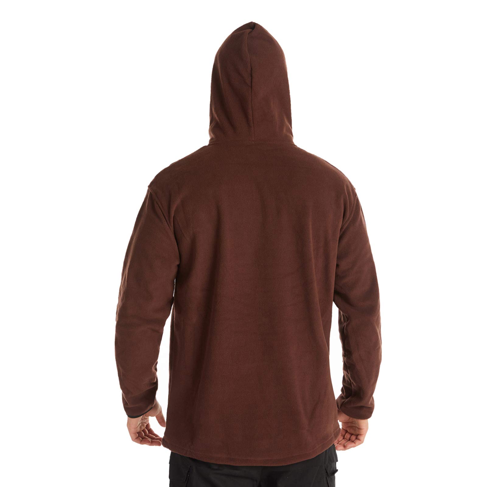 Felpa Con Cappuccio Uomo Con Cerniera, Leggera Fodera In Pile, Tasche Multiple, Vestibilità Comoda, Colore Unito