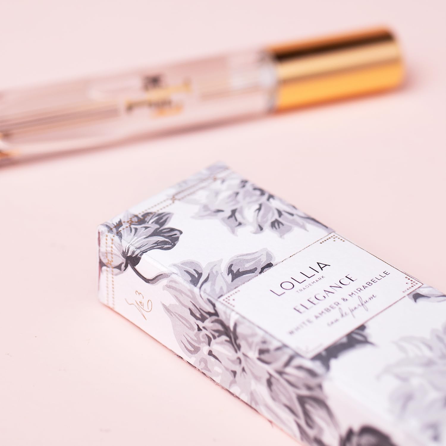 LOLLIA Elegance Travel Eau de Parfum, .28 fl. oz. – White Amber & Mirabelle – Beautifully Captivating, Travel Size Perfume, Women’s Perfume, Eau de Parfum Spray for Women, Women’s Fragrance