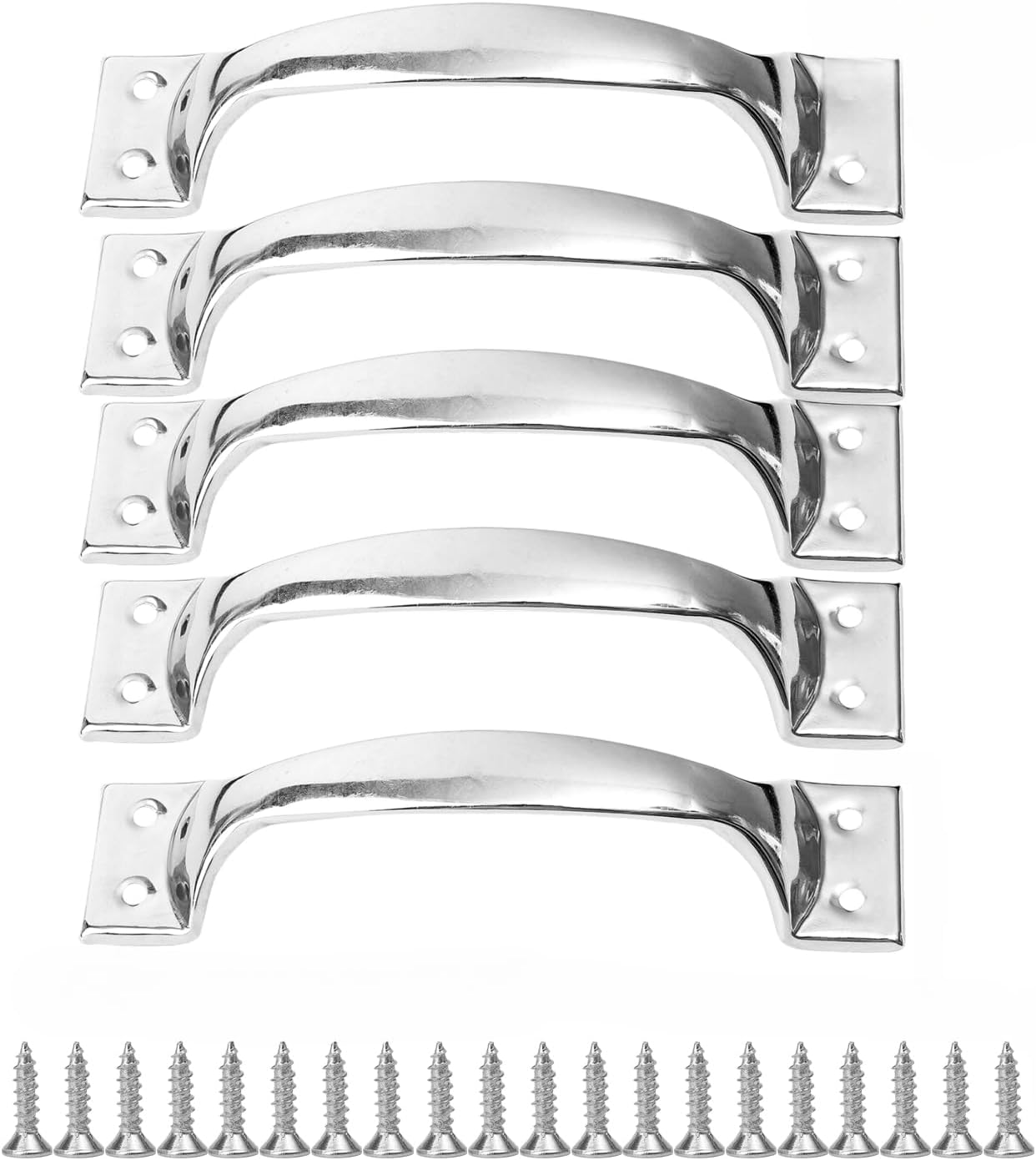 5 PCS Stainless Steel Door Handle Drawer Cabinet Doors Pulls Handles Home Hardware Accessories 6 Inch
