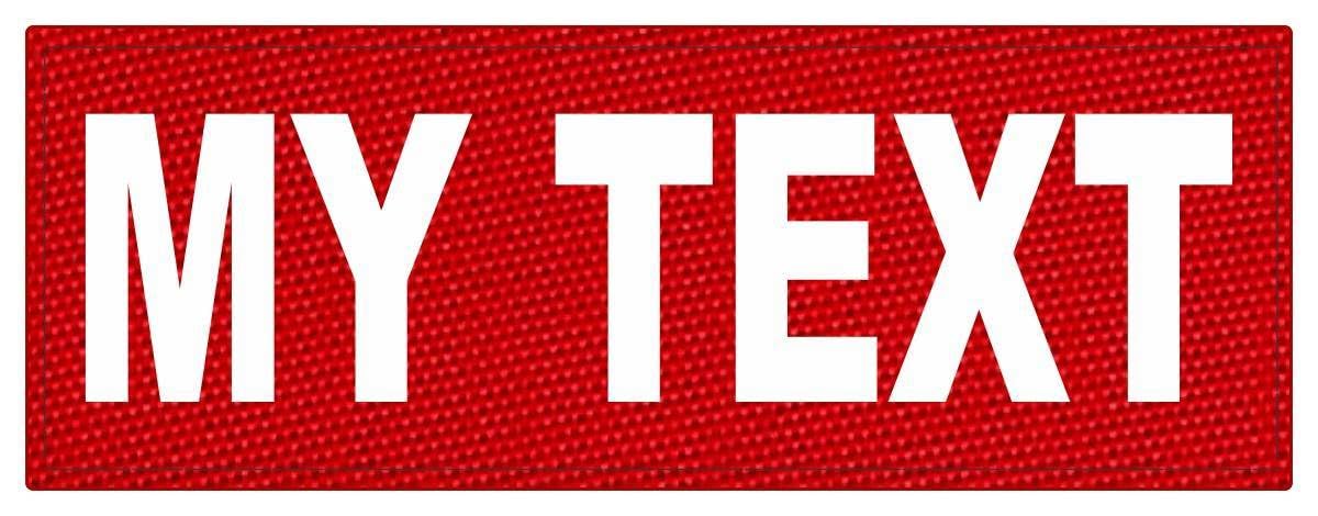 Custom Hook & Loop Patches, Tactical ID Police Patch for Vest, Sheriff, Security, Molle, Military, Backpack, Duty Bag, K9 Dog Harness, Morale (11 x 4, Red)