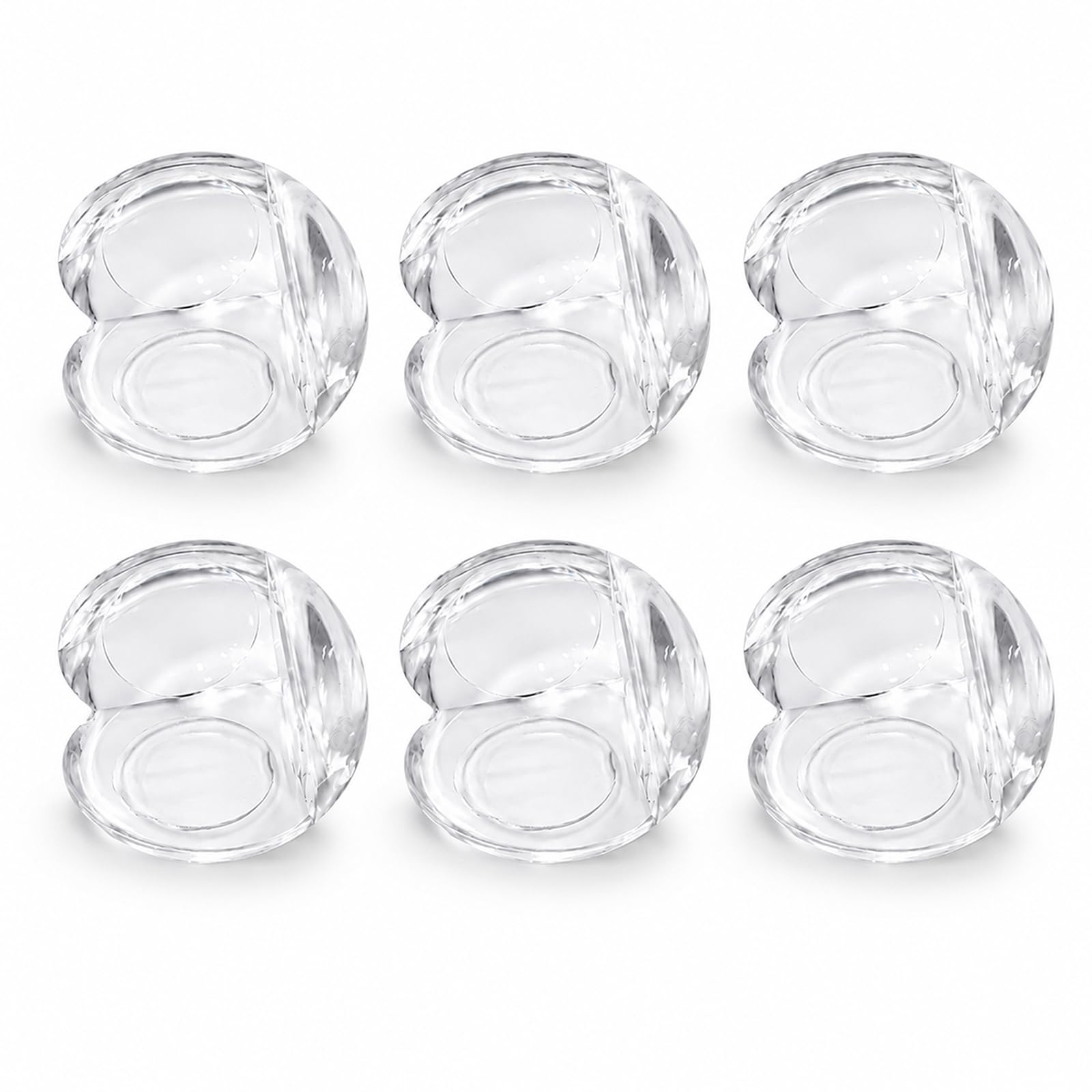Lafefe 6 Pcs Corner Protectors for Baby, Transparent Round Silicone Edge Protector Soft Ball Shape Table Corner Protectors for Baby Proofing Furniture Corners & Edges Safety