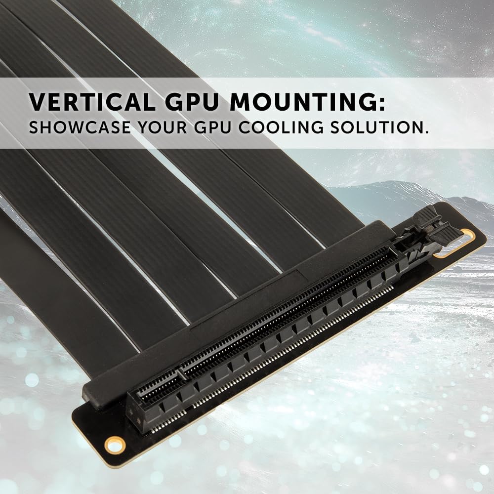 Kolink PCI Express 5.0 x16 auf x16 Riser-Kabel, 90 Grad, schwarz – 30 cm