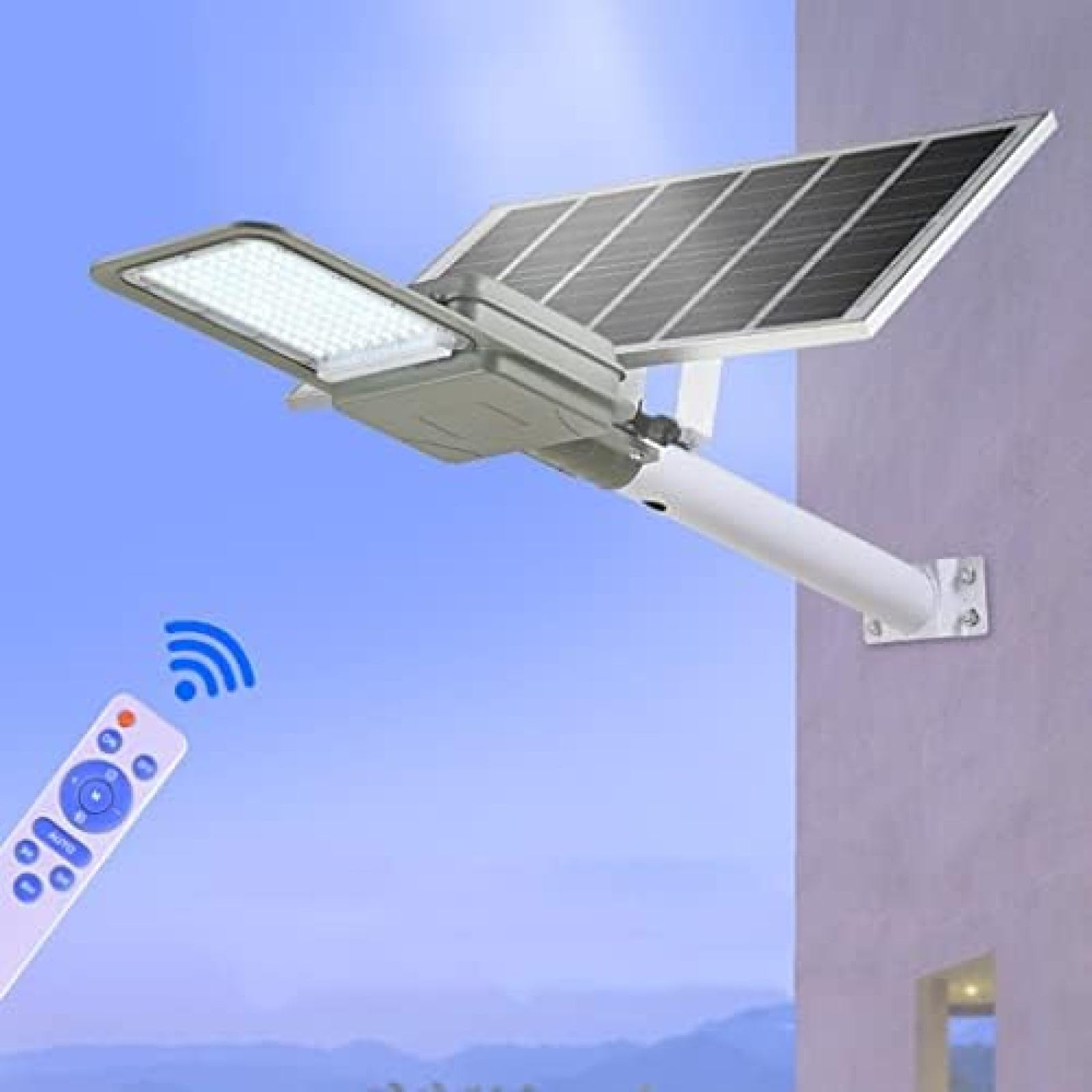 Solarna lampa uliczna do montażu na ścianie Lampa uliczna Led Solarna lampa uliczna Wodoodporna lampa ogrodowa o dużej mocy Polikrzemowy panel słoneczny Inteligentna funkcja sterowania oświe