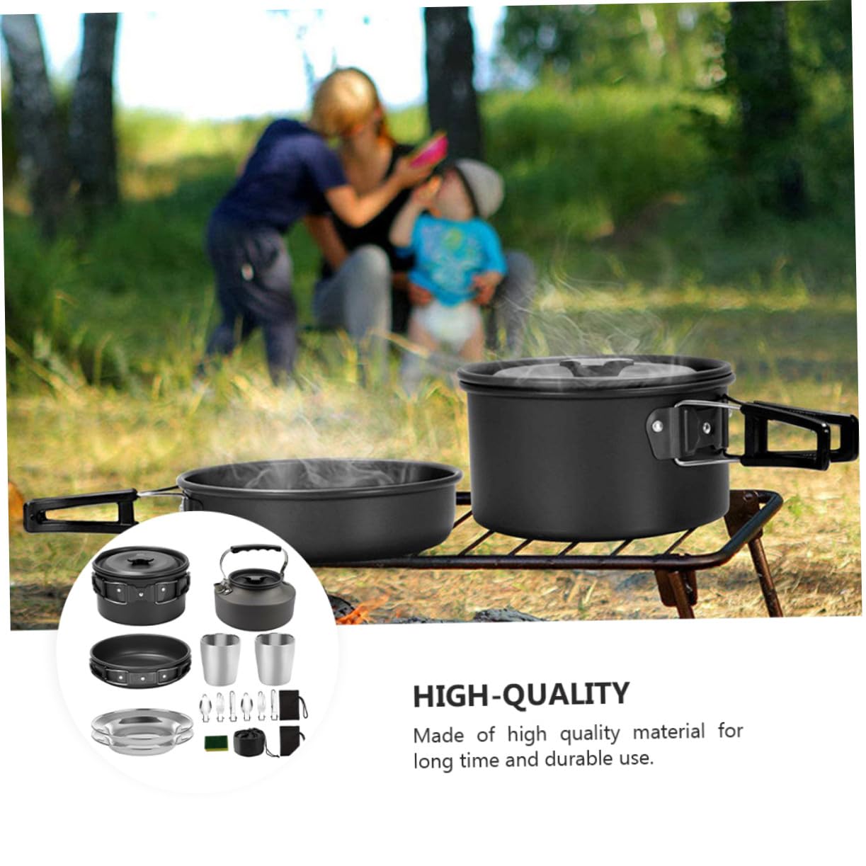 VICASKY Ustensiles Cuisine Camping Barbecue Réchaud Plat Vaisselle Ustensiles Randonnée