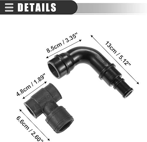 Miniatura 6 de Motoforti Kit de válvula de tubo de manguera de ventilación de cárter, manguera de ventilación del motor, para Audi A3 1998-2003, goma, 06A103213F,